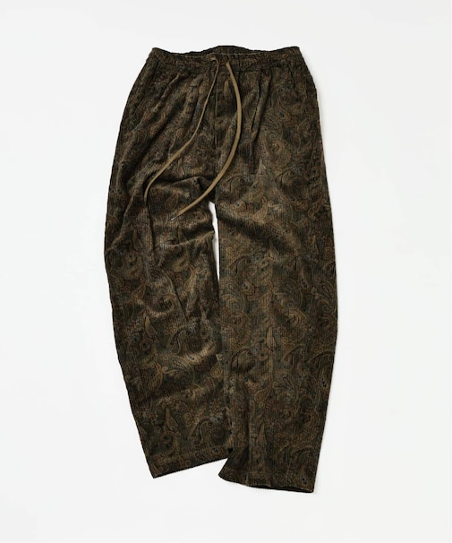 ペイズリープリント 6ウェル コーデュロイ イージーパンツ