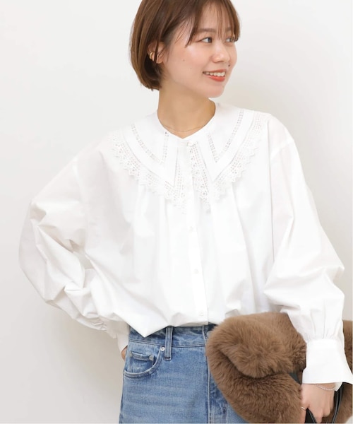 SARA MALLIKA/サラマリカ】 COTTON SCALLOP COLLAR BL：ブラウス