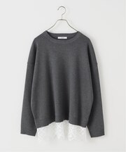 フルニードルレースヘムプルオーバー