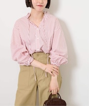 《追加2》［25AW新作］ハイカウントストライプスタンドカラー2way