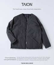 TAION / タイオン 別注 ヴァーチカルキルト リバーシブル ダウンカーディガン