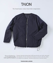 TAION / タイオン 別注 ヴァーチカルキルト リバーシブル ダウンカーディガン