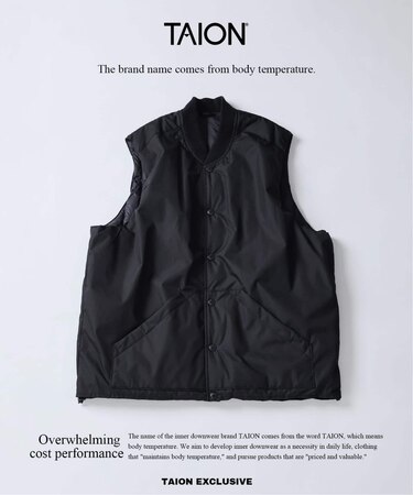 TAION / タイオン 別注 ヴァーチカルキルト リバーシブル ダウンベスト