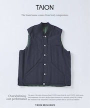 TAION / タイオン 別注 ヴァーチカルキルト リバーシブル ダウンベスト
