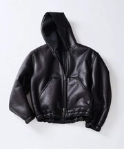 フェイクムートン リバーシブル フーディ ブルゾン