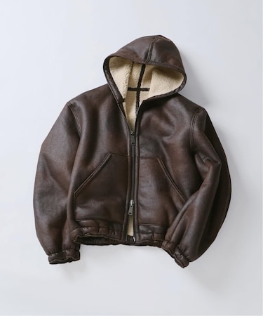 フェイクムートン リバーシブル フーディ ブルゾン