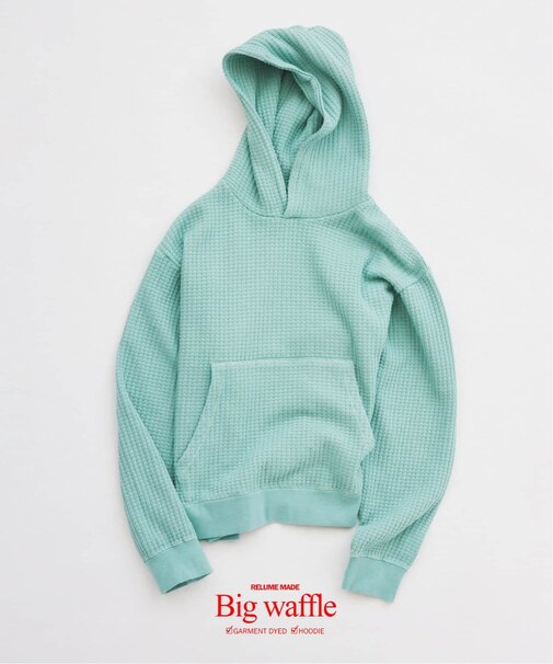 ガーメントダイ ビッグワッフル パーカー