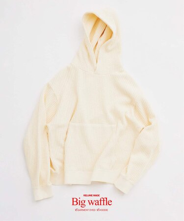 ガーメントダイ ビッグワッフル パーカー