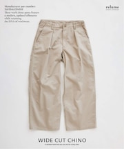 ワイド カット チノパンツ