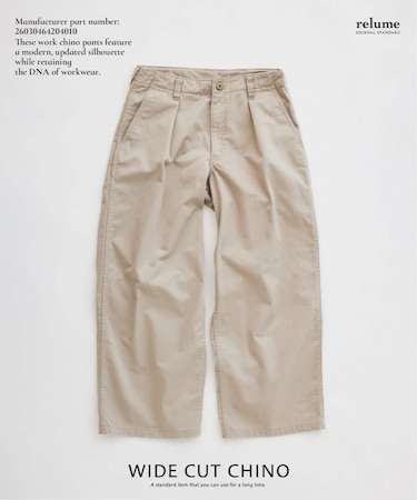 ワイド カット チノパンツ