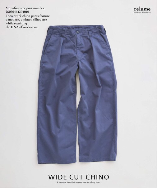 ワイド カット チノパンツ