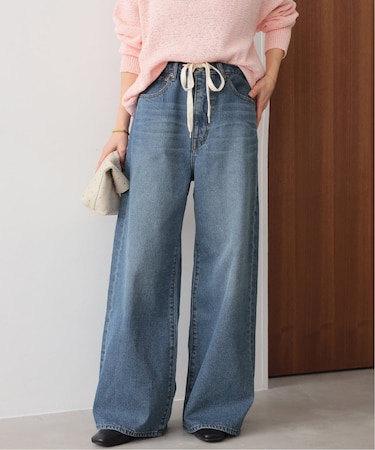 ドローストリングワイドデニム
