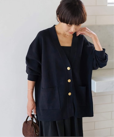 《追加3 / 新色》コットンカシミヤミックスダブルニットVネックカーディガン