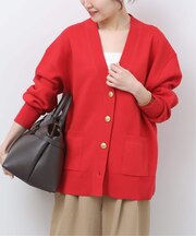 《追加3 / 新色》コットンカシミヤミックスダブルニットVネックカーディガン