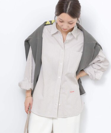 ONE DAYロゴストライプシャツ