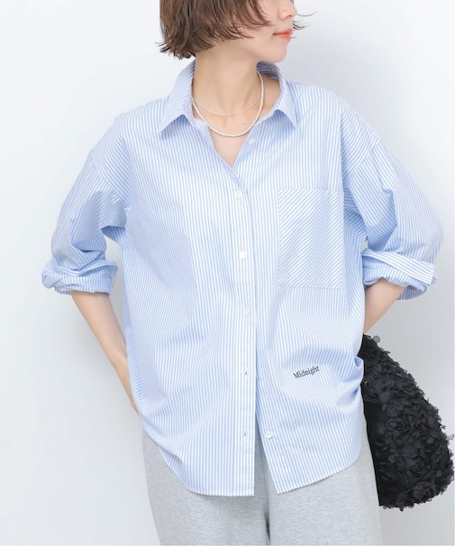 ONE DAYロゴストライプシャツ