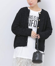 ツイーディーミックスニットジャケット