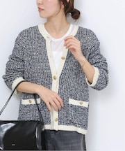 ツイーディーミックスニットジャケット