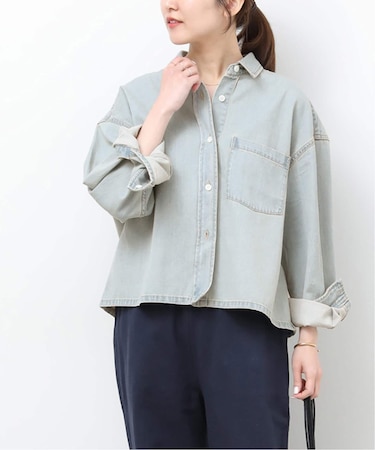 クロップドデニムシャツ