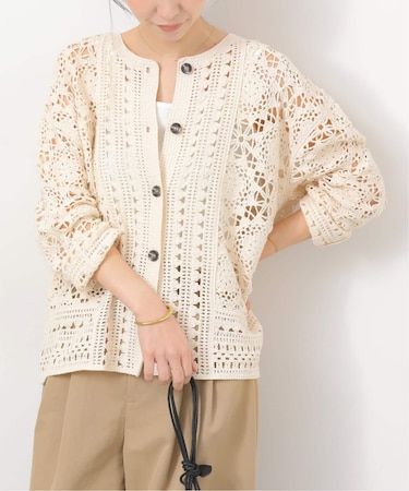 クロシェレースクルーネックカーディガン