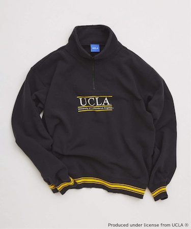 UCLA×relume ヴィンテージ加工スウェット/ハーフジップ・ヘンリー・クルー