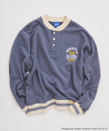 UCLA×relume ヴィンテージ加工スウェット/ハーフジップ・ヘンリー・クルー