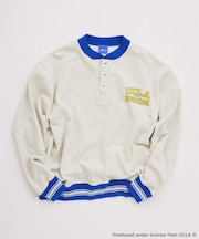 UCLA×relume ヴィンテージ加工スウェット/ハーフジップ・ヘンリー・クルー