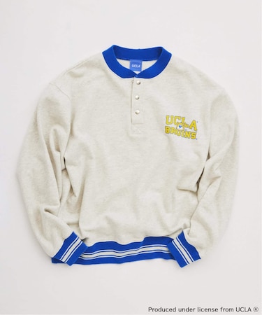 UCLA×relume ヴィンテージ加工スウェット/ハーフジップ・ヘンリー・クルー