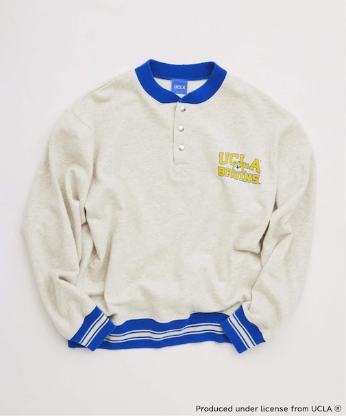 UCLA×relume ヴィンテージ加工スウェット/ハーフジップ・ヘンリー・クルー