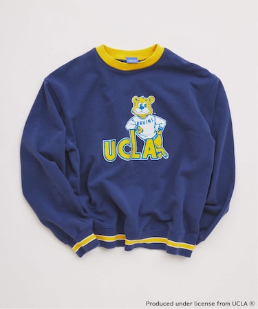 UCLA×relume ヴィンテージ加工スウェット/ハーフジップ・ヘンリー・クルー