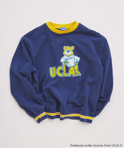 UCLA×relume ヴィンテージ加工スウェット/ハーフジップ・ヘンリー・クルー