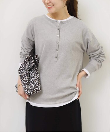 ［2枚セット / SS素材］3WAYレイヤードヘンリープルオーバー