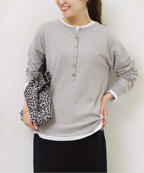 ［2枚セット / SS素材］3WAYレイヤードヘンリープルオーバー