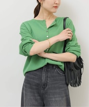 ［2枚セット / SS素材］3WAYレイヤードヘンリープルオーバー