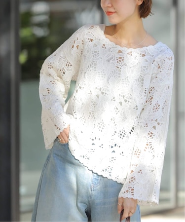 ［26SS新作］エンブロイダリークロシェレースプルオーバー