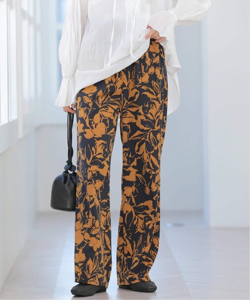 ［26SS新作］バイカラーリーフプリントパンツ