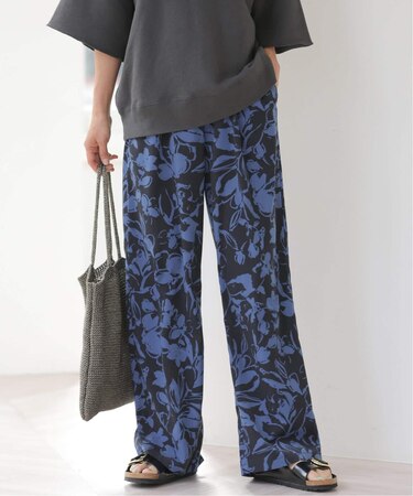 ［26SS新作］バイカラーリーフプリントパンツ