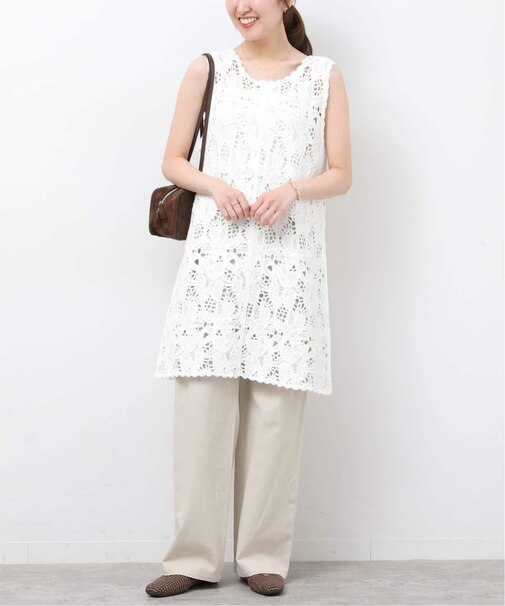 ［26SS新作］エンブロイダリークロシェレースチュニック