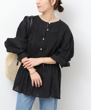 ［26SS新作］コットンボイルクリンクルピンタックブラウス