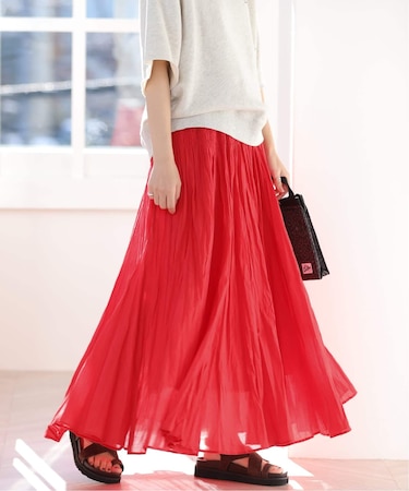 ［26SS新作］コットンボイルクリンクルマーメイドスカート