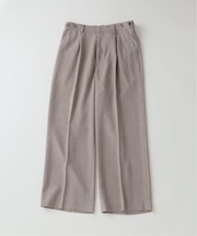 ウォッシャブル バスケット ストライプ ワイドスラックス