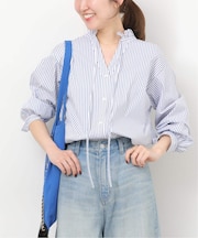 ハイカウントストライプスタンドカラー2way