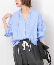 ハイカウントストライプスタンドカラー2way