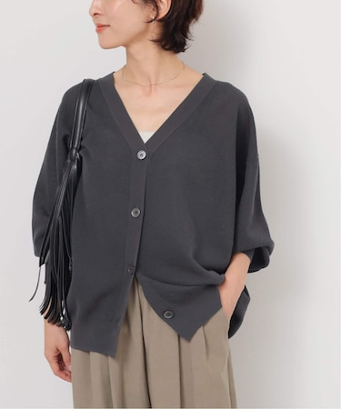 ［26SS新作］リネンミックスシアーVネックカーディガン