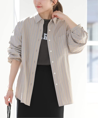 ［26SS新作］スーピマコットンストライプシャツ