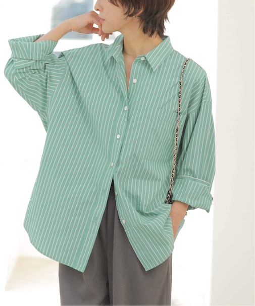 ［26SS新作］スーピマコットンストライプシャツ