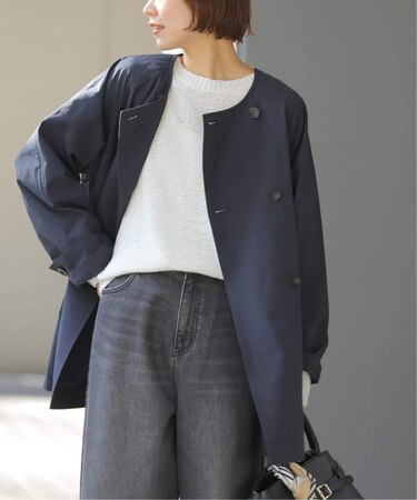 ［26SS新作 / 洗濯機洗い可］ノーカラートレンチコート