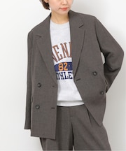 ［26SS新作 / 防シワ］メランジドビーダブルジャケット