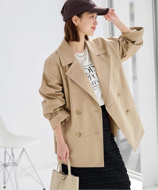 《追加 / 手洗い可》ハーフトレンチコート