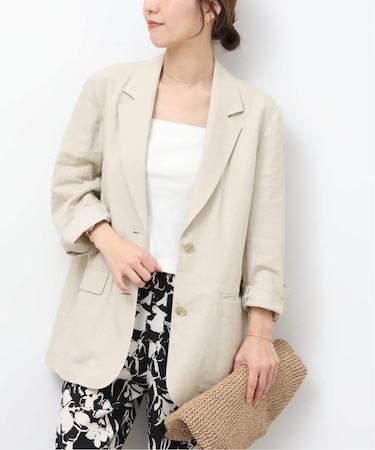 ［26SS新作 / 手洗い可］リネンフィールシングルジャケット